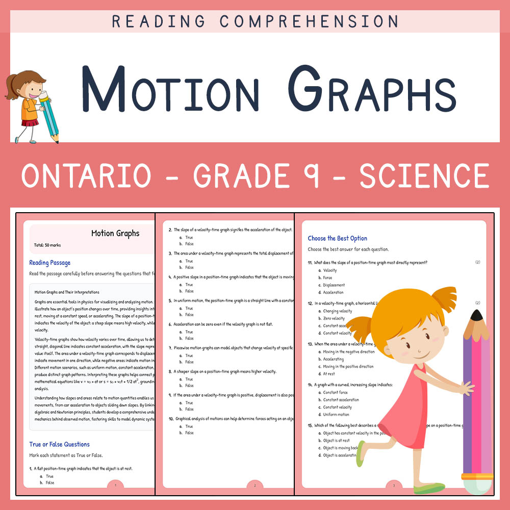Grade 9 Science worksheet elena worksheet — Grade 9 Science Assessment | Motion Graphs Worksheet Elena | Ontario Standard…