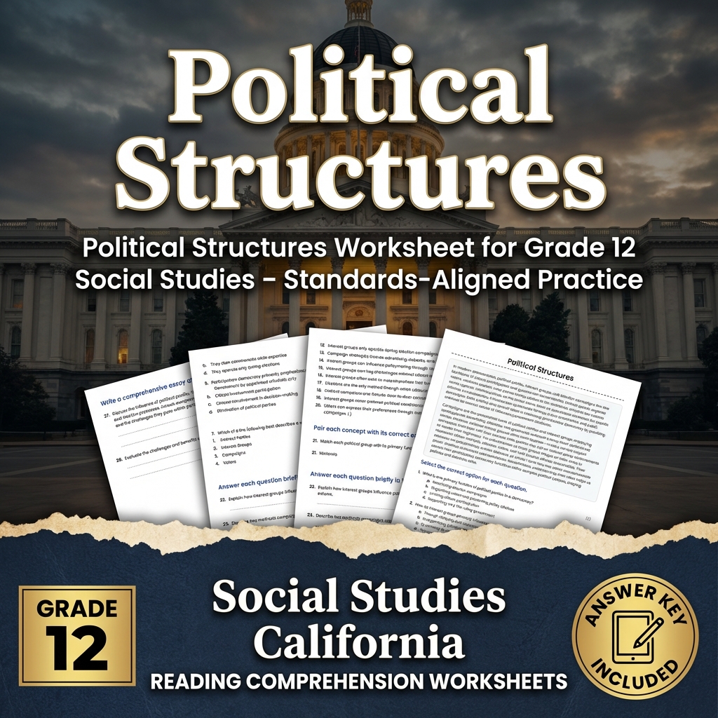 Political Structures Worksheet for Grade 12 Social Studies 