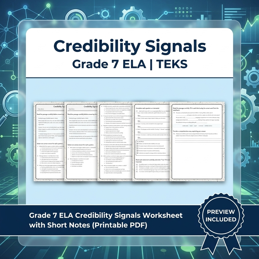 Grade 7 Evidence-Based Research Writing ELA full-year bundle TEKS — included worksheet 32