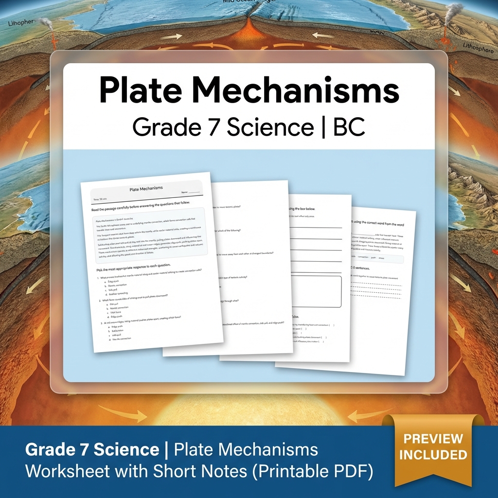 Grade 7 Science Full Year Bundle Ecosystems, Cells & Earth Processes Worksheets — included worksheet 36