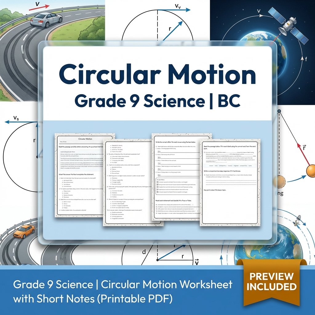 Grade 9 Science Lesson Bundle | Energy, Forces & Motion Worksheets — included worksheet 11
