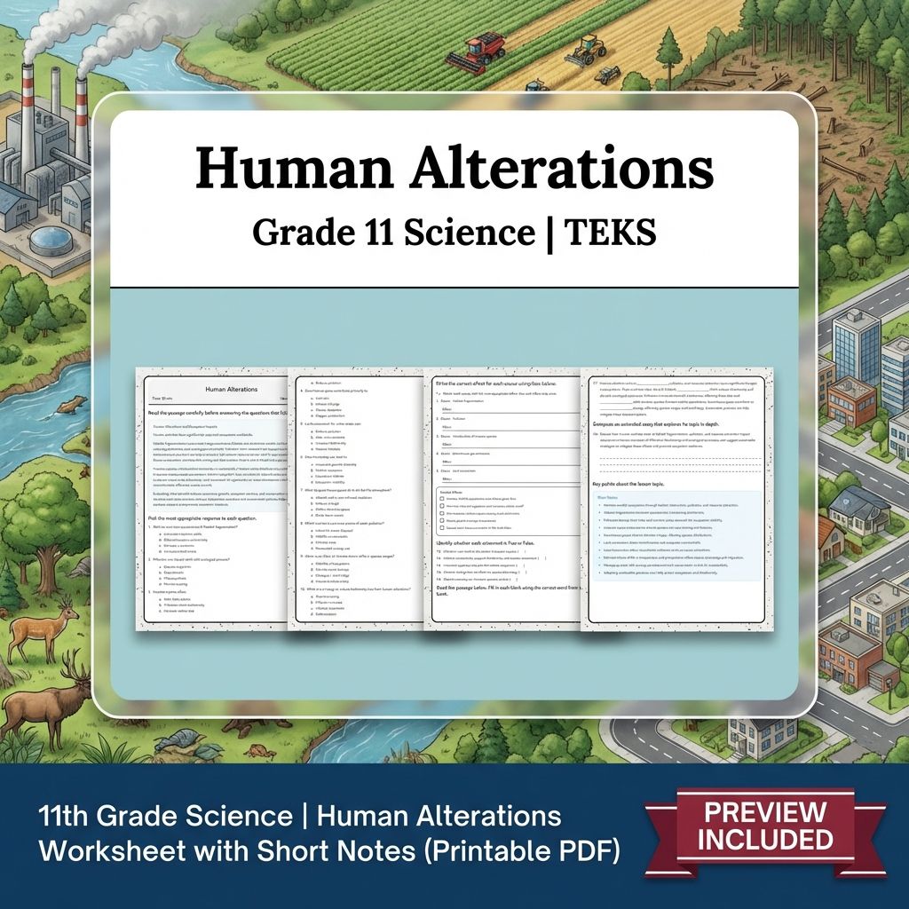 Grade 11 Science Worksheet Bundle | Genetics, Evolution & Human Body (PDF) — included worksheet 40