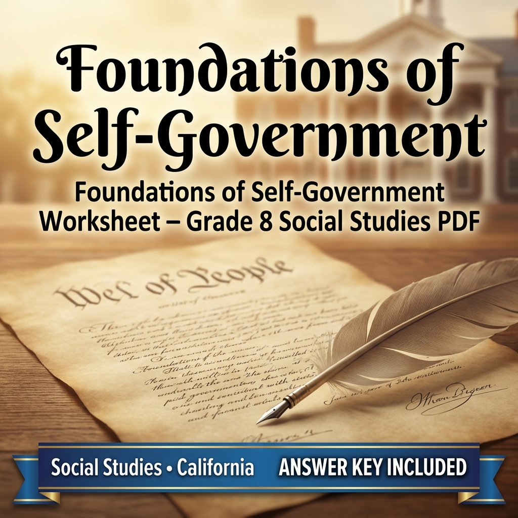 Foundations of Self-Government Worksheet – Grade 8 Social Studies PDF