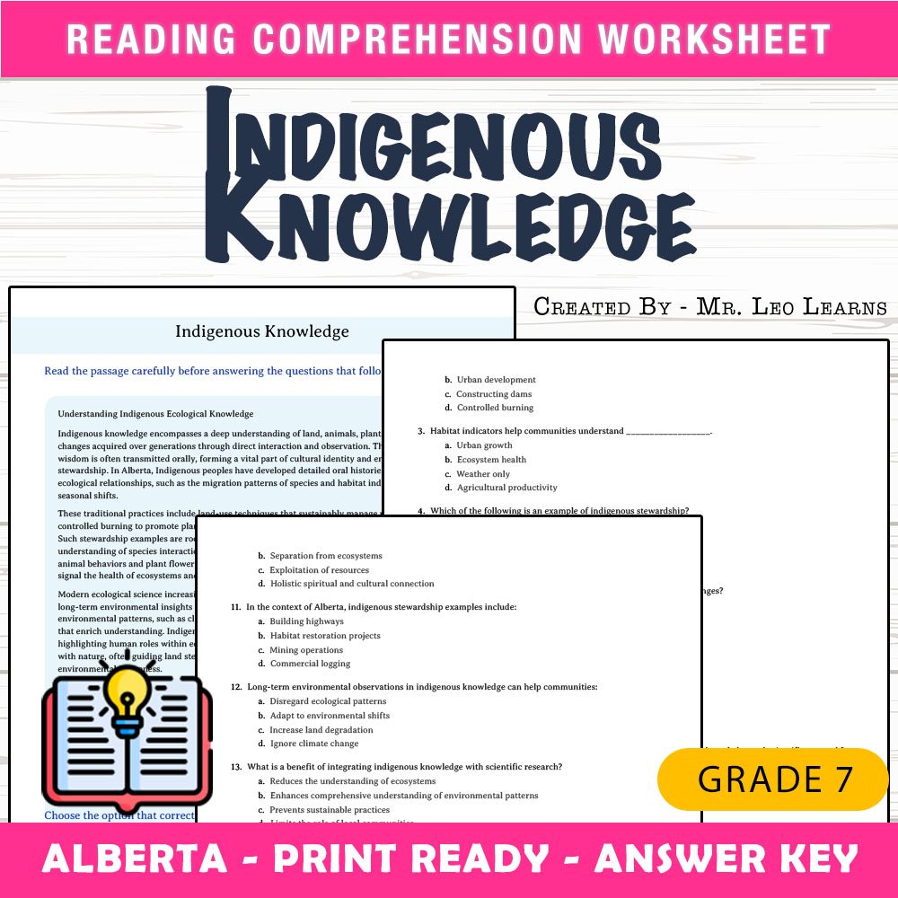 Grade 7 Science worksheet mcq paper worksheet — Grade 7 Science — Indigenous Knowledge Worksheet MCQ Paper — page 1