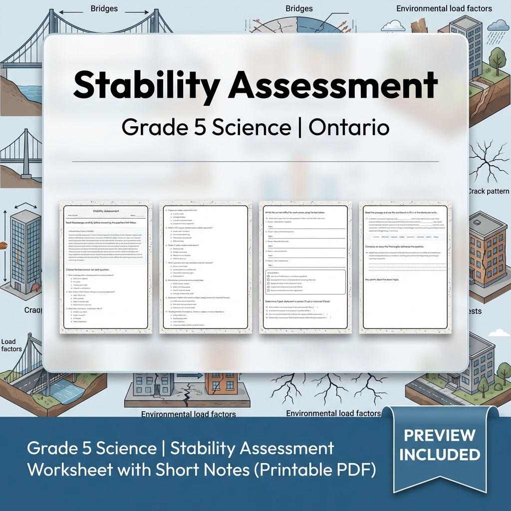 Grade 5 Science Lesson Group Bundle | Ontario Mechanical Structures & Forces — included worksheet 6