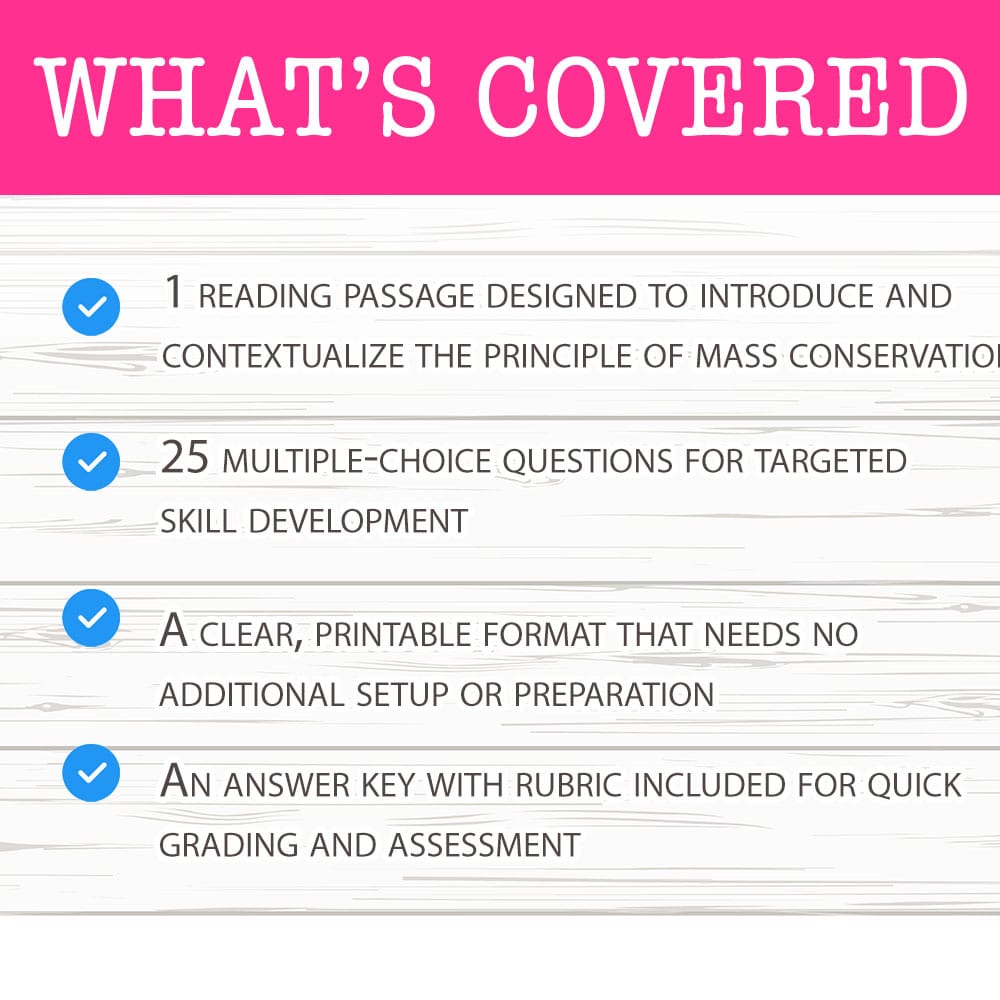 Grade 9 Science worksheet mcq paper worksheet — Grade 9 Science — Worksheet MCQ Paper for Mastering Mass Conservation — pa…