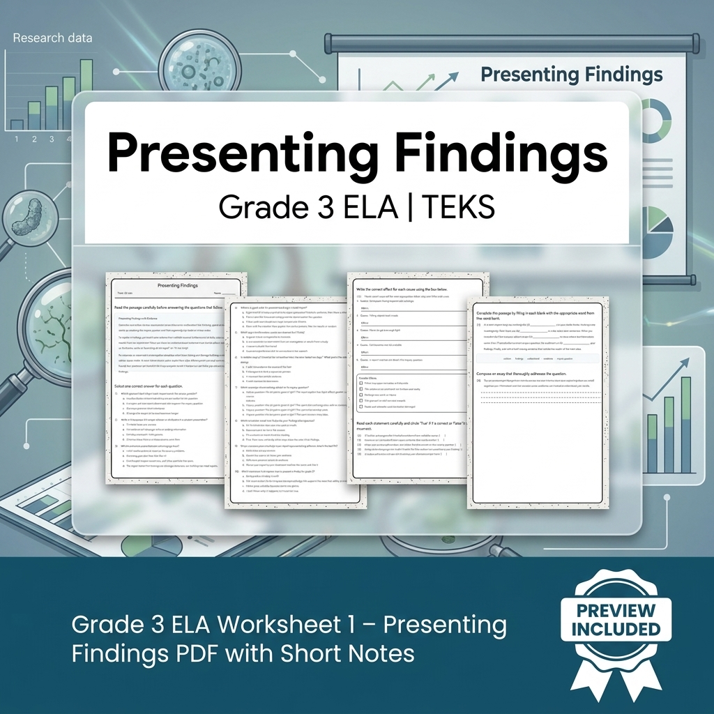 Grade 3 ELA Writing, Reading, and Research Skills Full-Year Bundle TEKS — included worksheet 31