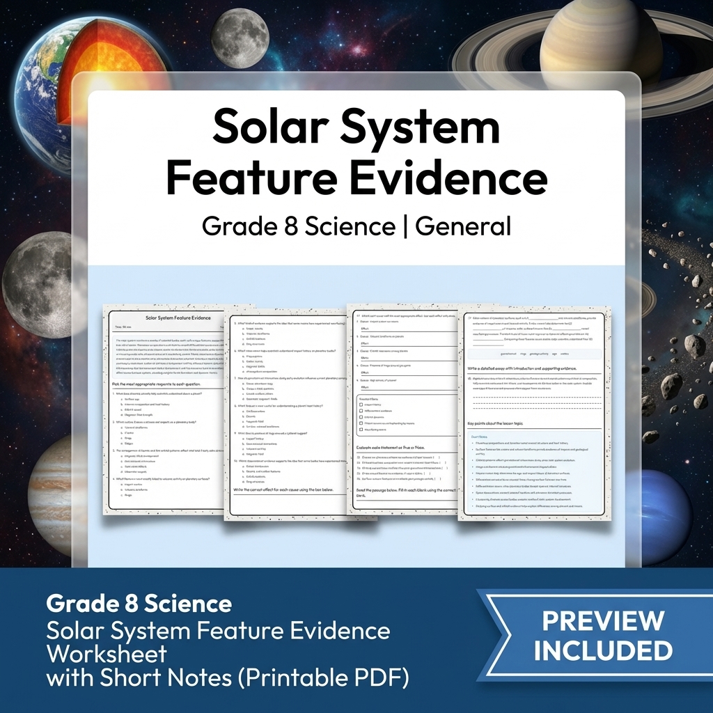 Grade 8 Science Data, Models & CER Full-Year Bundle: General Framework — included worksheet 28