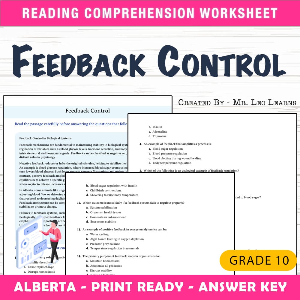 Grade 10 Science worksheet mcq paper worksheet — Grade 10 Science — Worksheet MCQ Paper for Mastering Feedback Control — p…