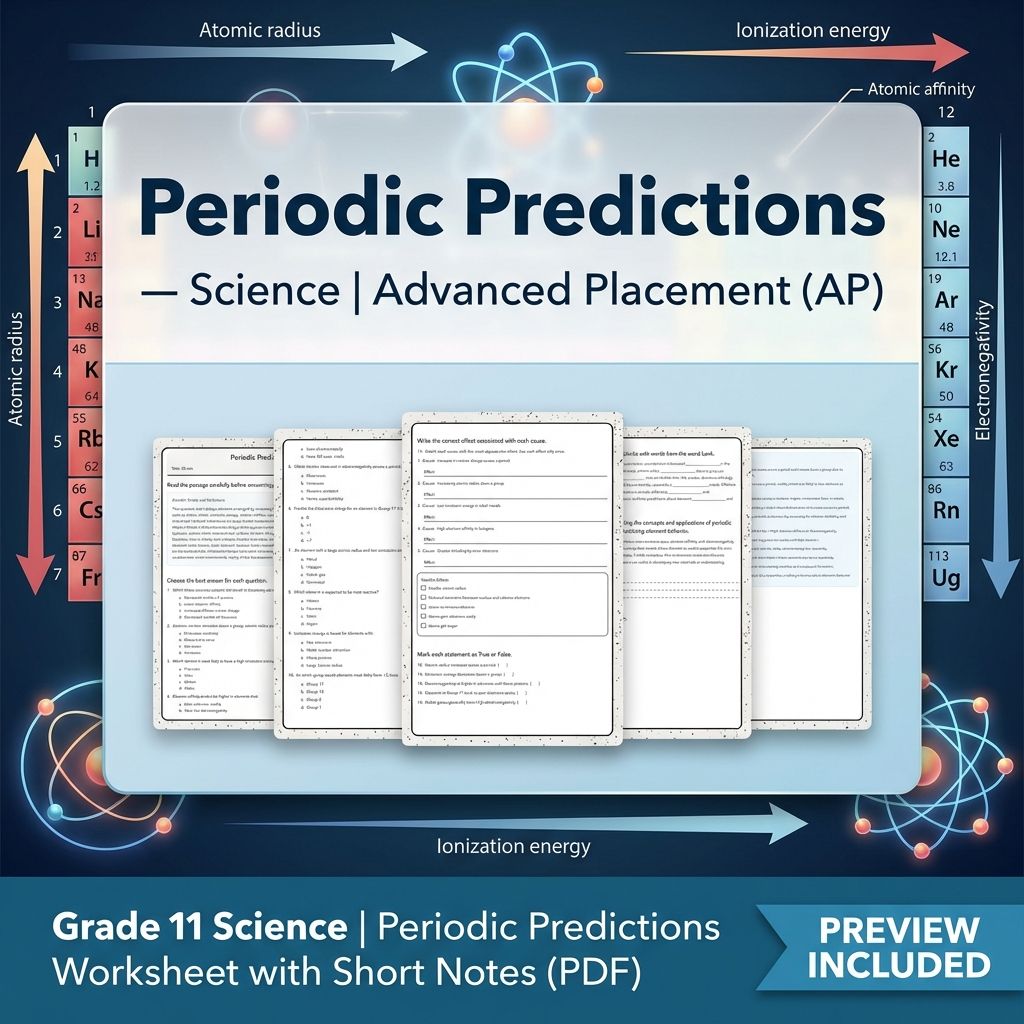 Grade 11 Science Worksheet Bundle Advanced Concepts & Scientific Reasoning (PDF) — included worksheet 40
