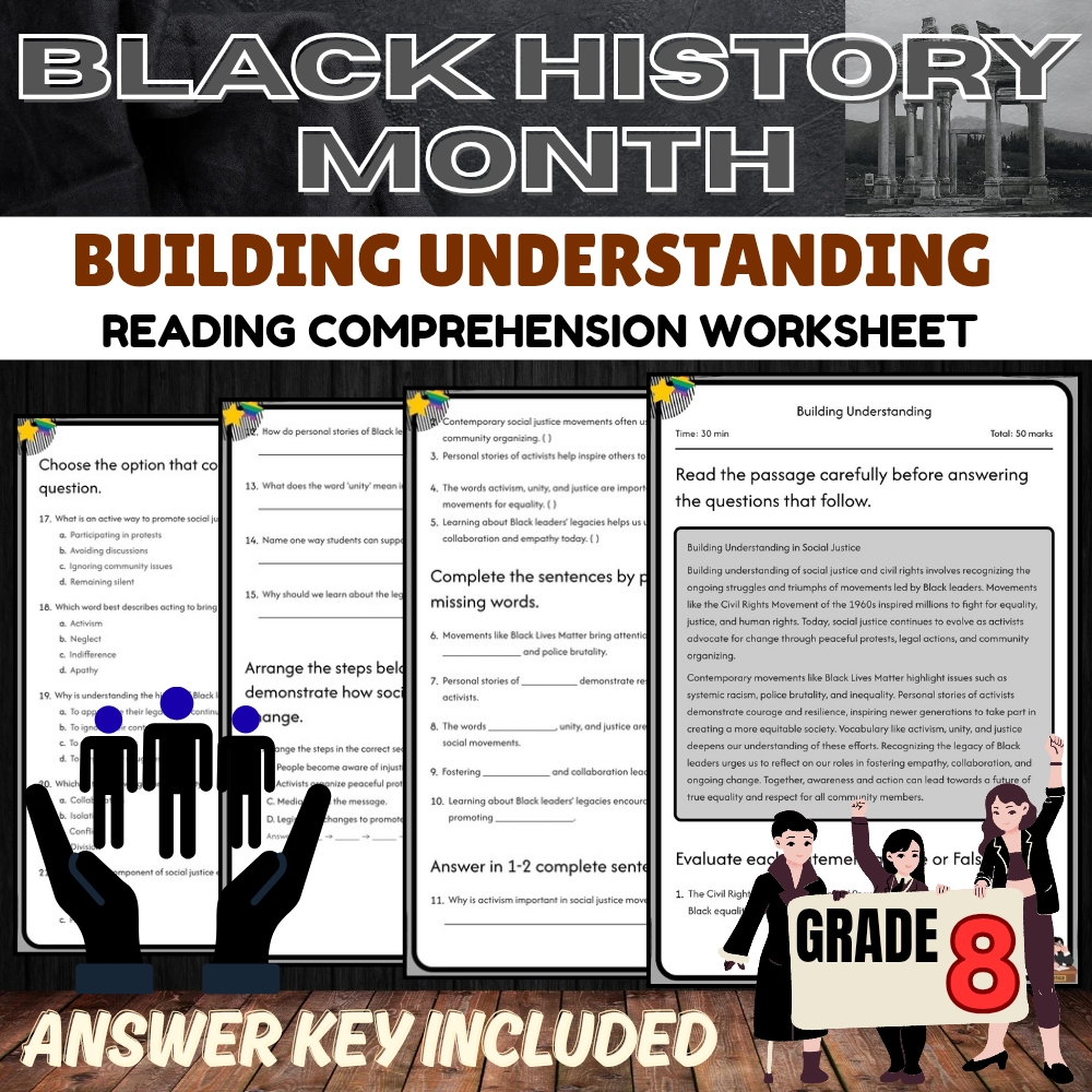Grade 8 Black History Month Worksheet Collection (Answer Key Included) — included worksheet 5