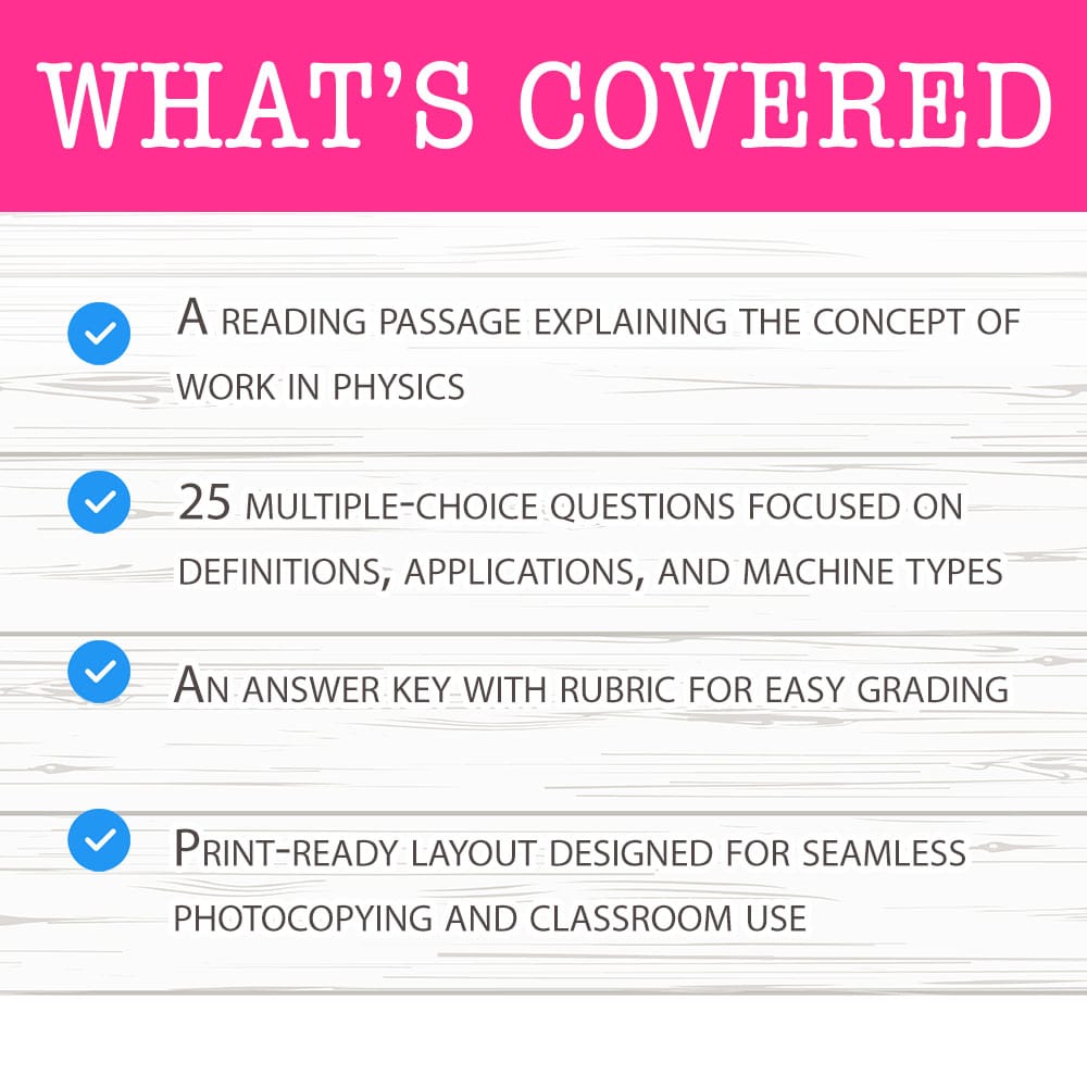 Grade 9 Science worksheet mcq paper worksheet — Grade 9 Science — Work and Machines Worksheet MCQ for Mastery — page 2