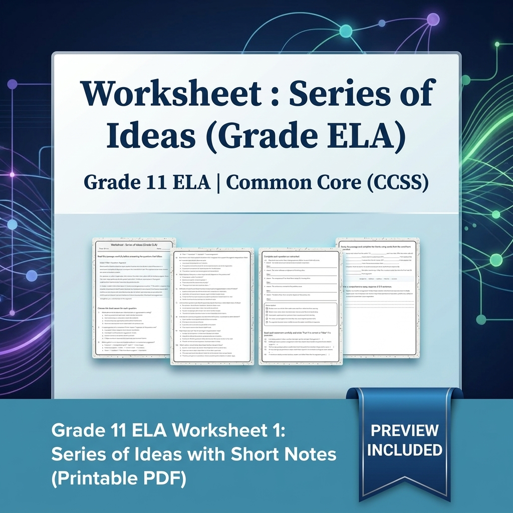 Grade 11 ELA Text Analysis and Writing Full-Year Bundle: Common Core (CCSS) — included worksheet 27
