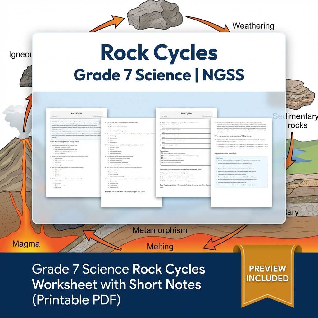 Grade 7 Science | Earth's Systems Unit Worksheets Pack – NGSS Aligned — included worksheet 4