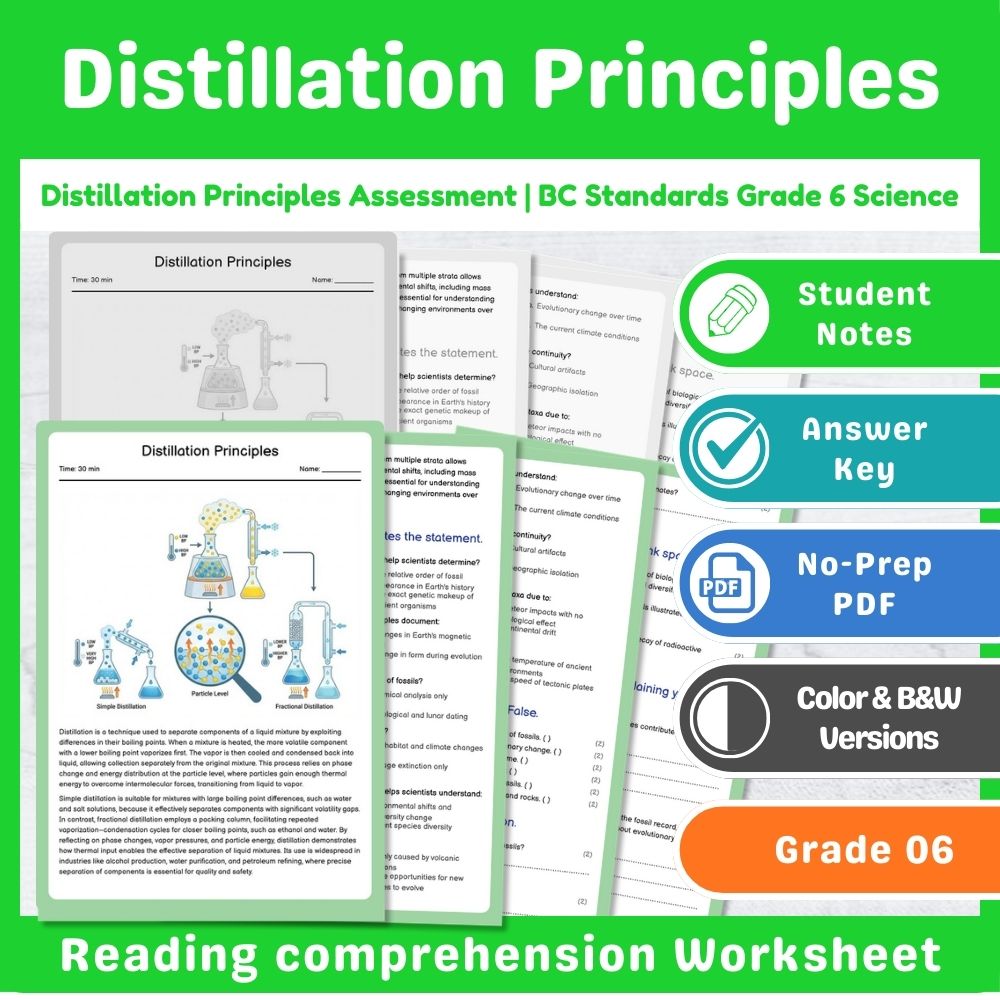 Grade 6 Science – Chemistry Assessment Mini Bundle | BC Standards-Aligned — included worksheet 12