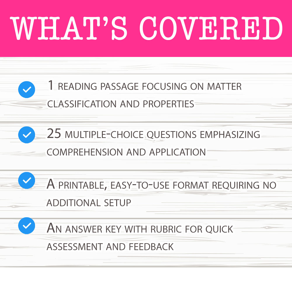 Grade 7 Science worksheet mcq paper worksheet — Grade 7 Science — Matter Basics Worksheet MCQ Paper for Mastery — page 2