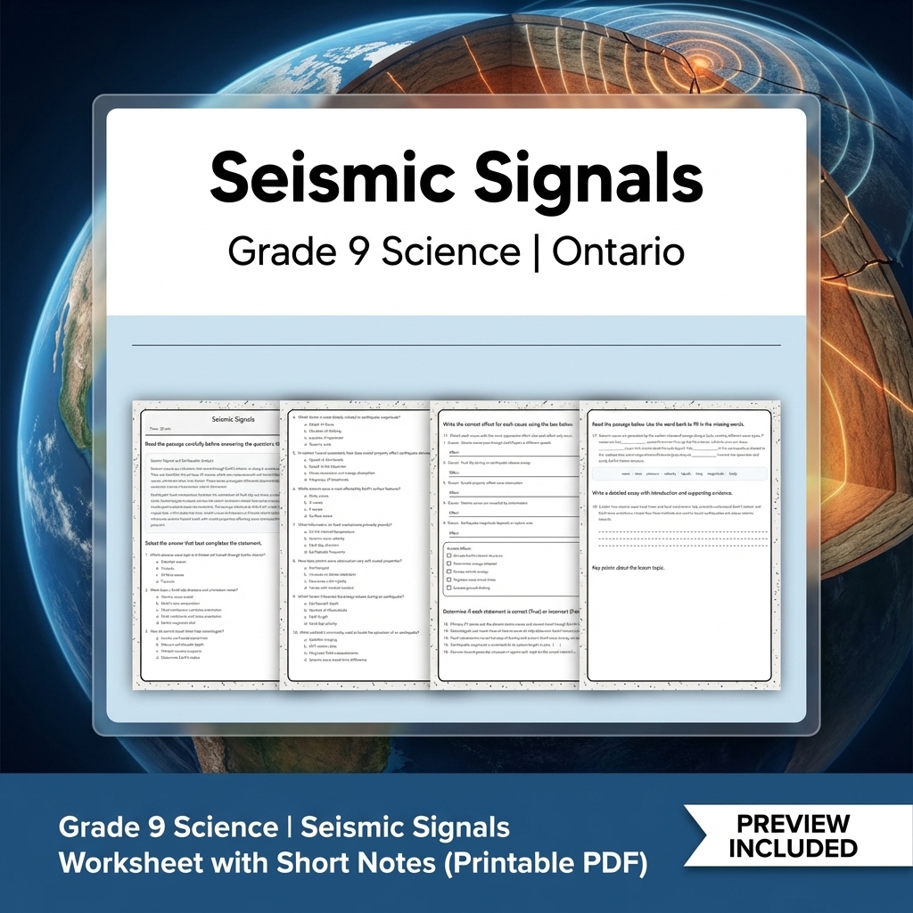 Grade 9 Science Lesson Group Bundle | Ontario Curriculum Worksheets — included worksheet 14