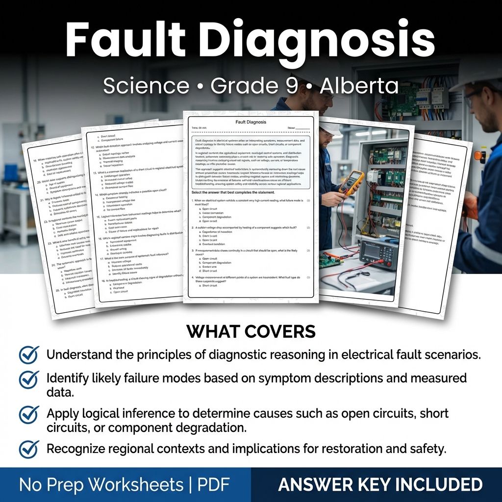 Fault Diagnosis Worksheet for Grade 9 Science | Alberta Standards