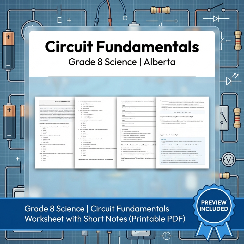 Grade 8 Science Worksheet Bundle | Alberta Standards | Year-Long Assessment Pack — included worksheet 48