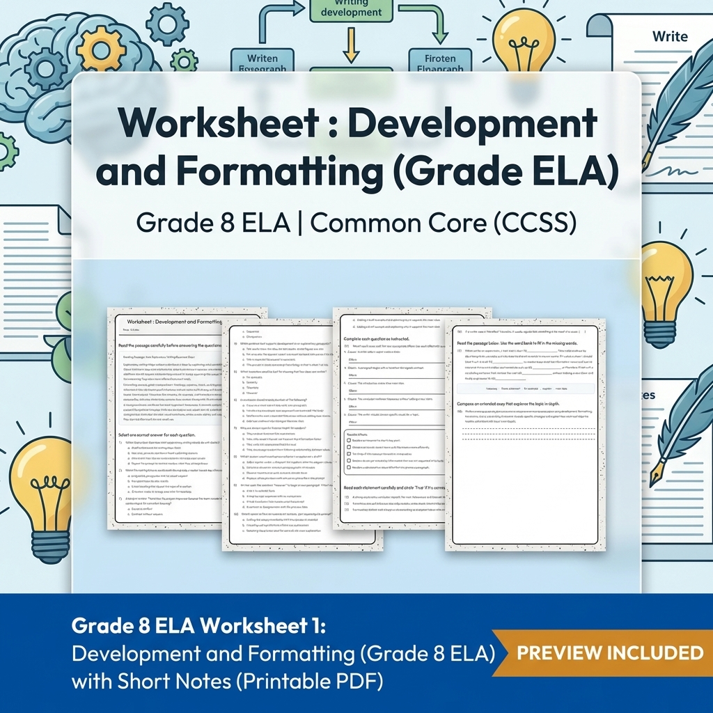 Grade 8 Clarity, Evidence & Argument Writing ELA Full-Year Bundle CCSS — included worksheet 27