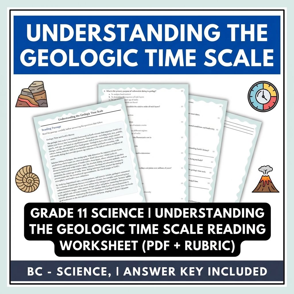 Grade 11 Science | the Geologic Time Scale Worksheet (PDF + Rubric)