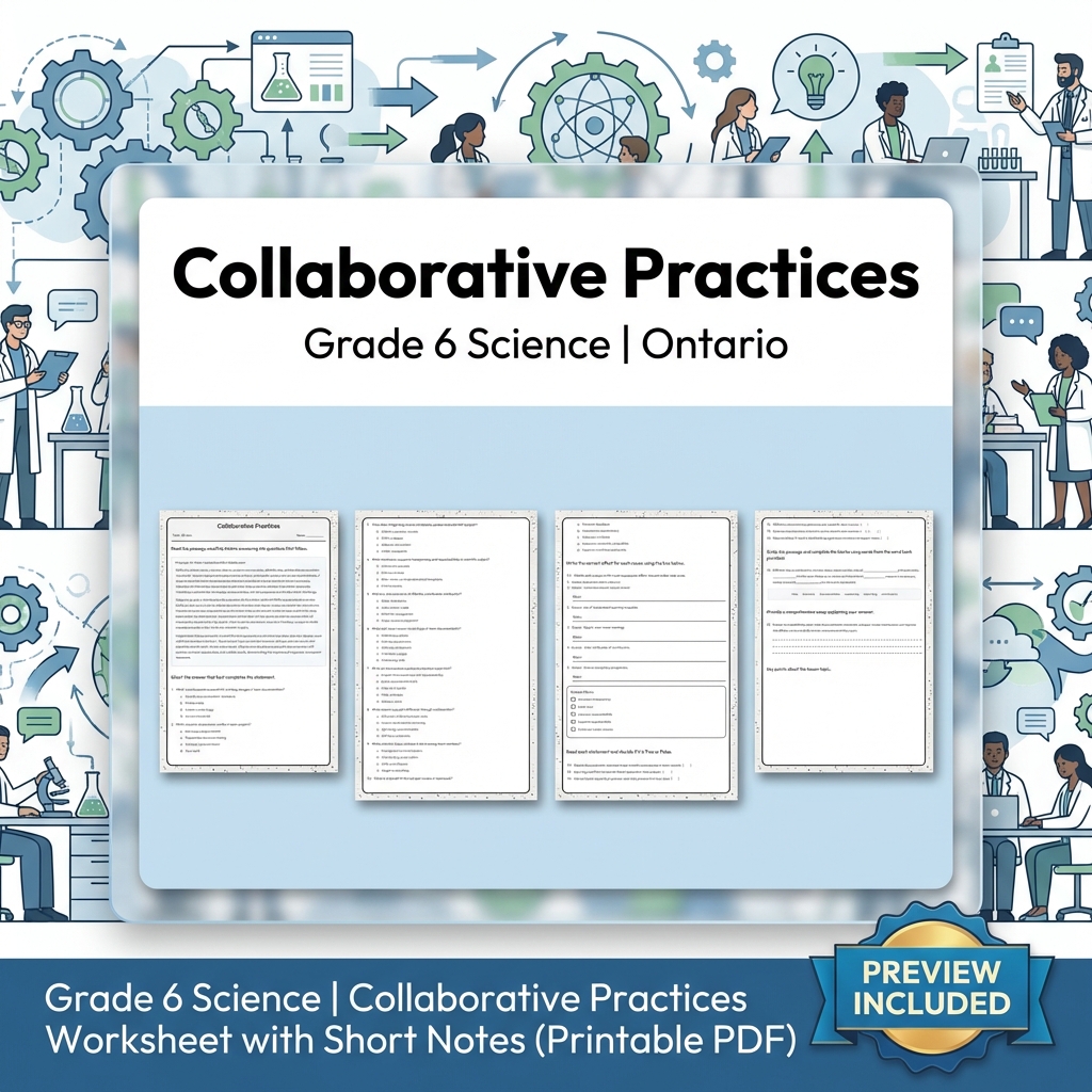 Grade 6 Science Lesson Bundle | Ontario Framework & Inquiry Skills — included worksheet 6