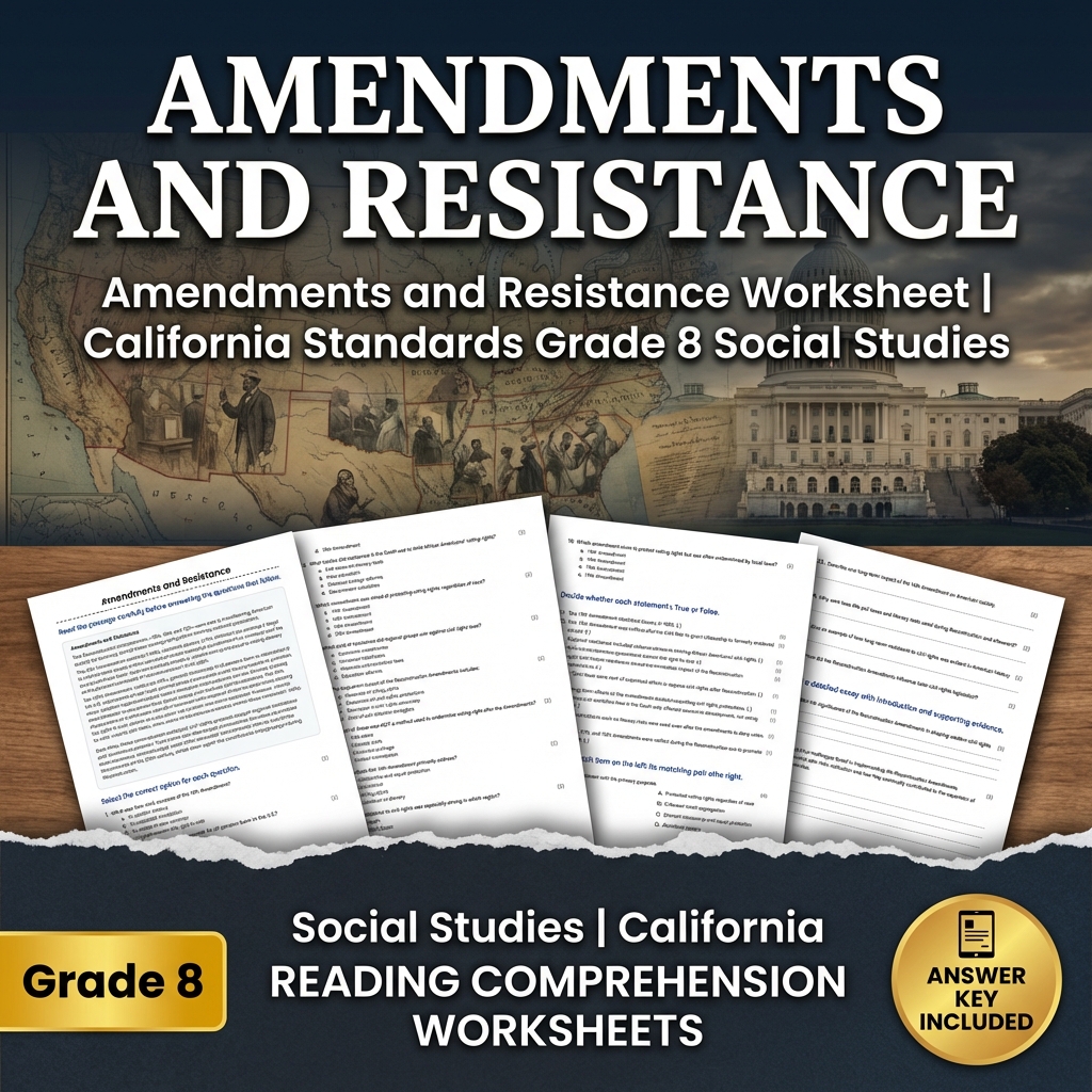 Amendments and Resistance | California Standards Grade 8 Social Studies