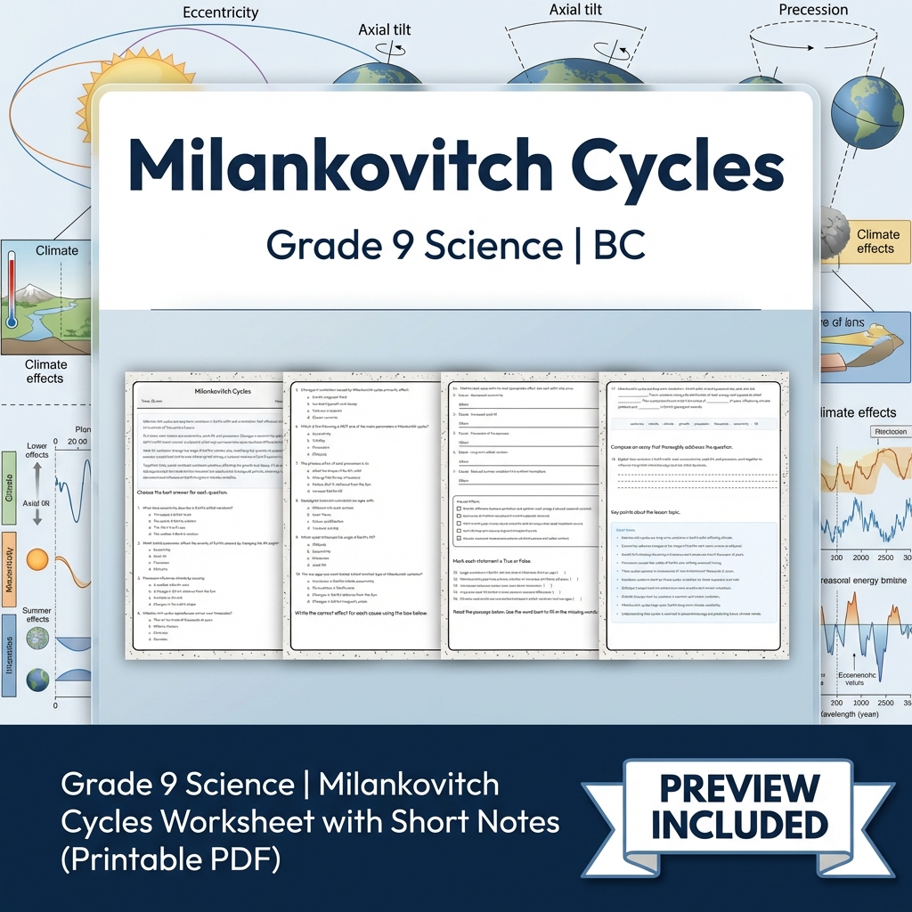 Grade 9 Science | BC Framework Lesson Bundle on Earth Systems & Climate — included worksheet 7