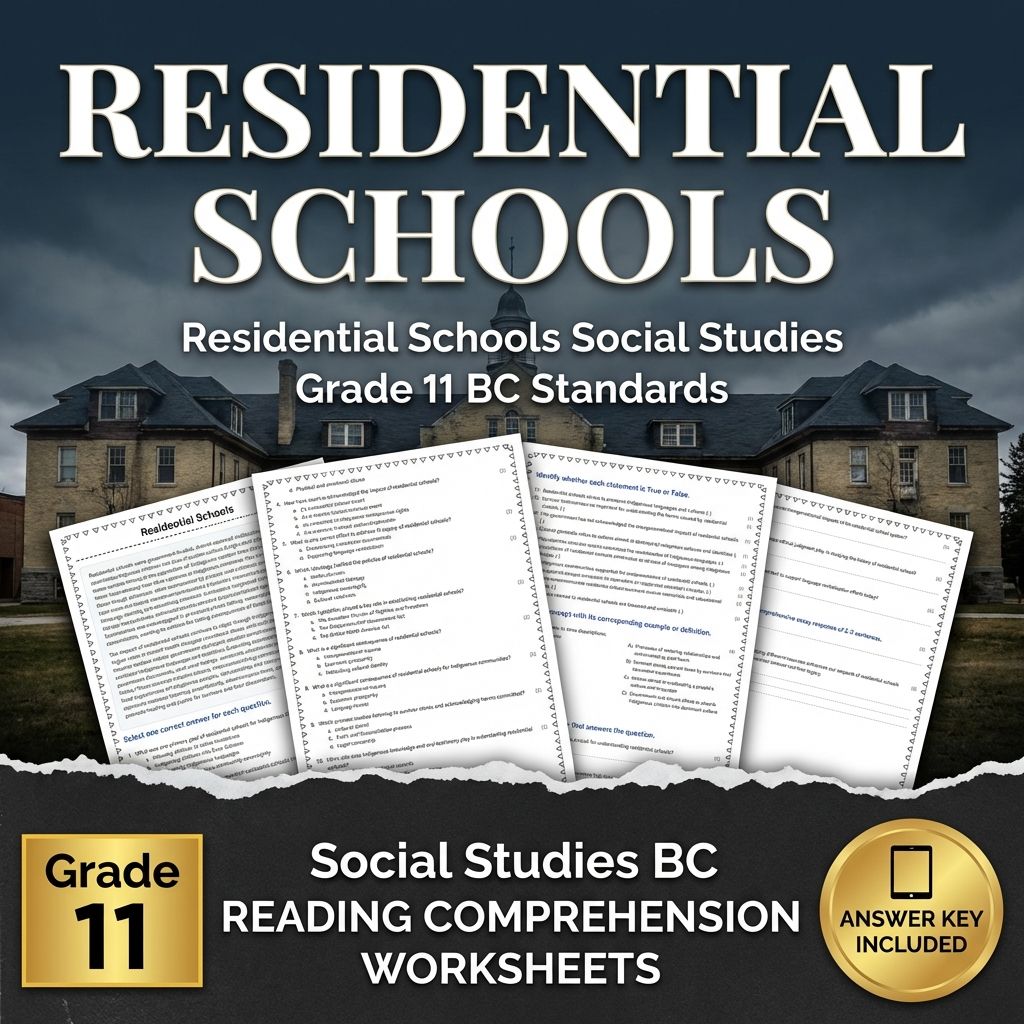Residential Schools Social Studies Worksheet | Grade 11 BC Standards