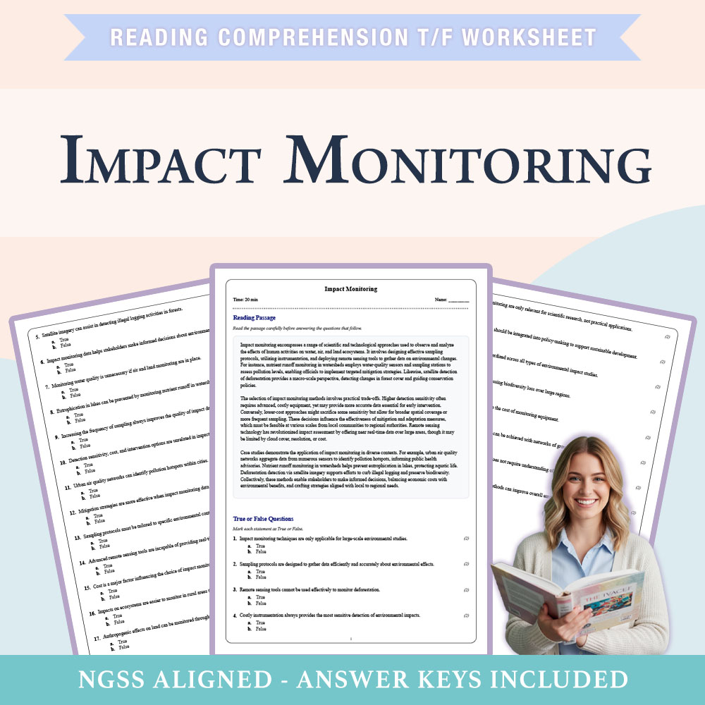 Grade 11 Science reading comprehensions true or false worksheet worksheet — 11th Grade Science | Impact Monitoring Workshe…