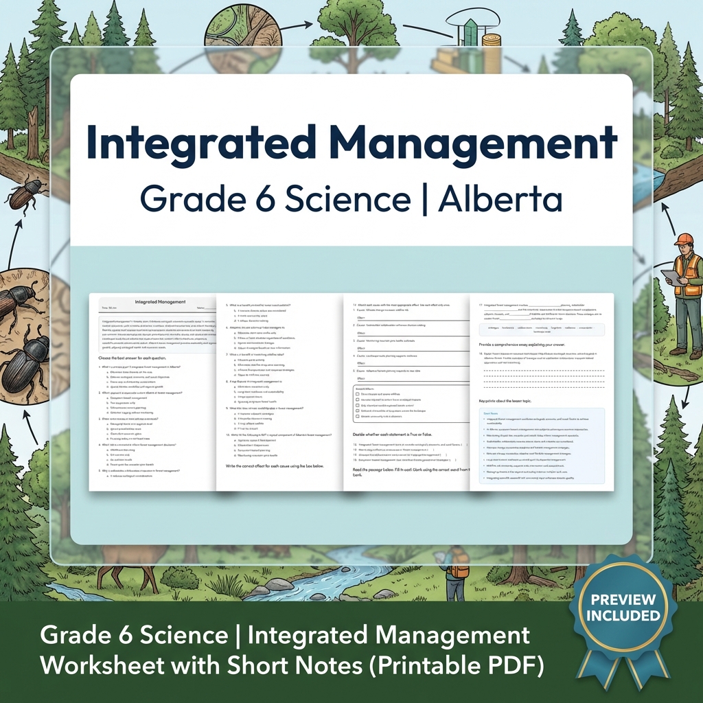 Grade 6 Science Alberta | 60-Worksheet Comprehensive Science Bundle  — included worksheet 46