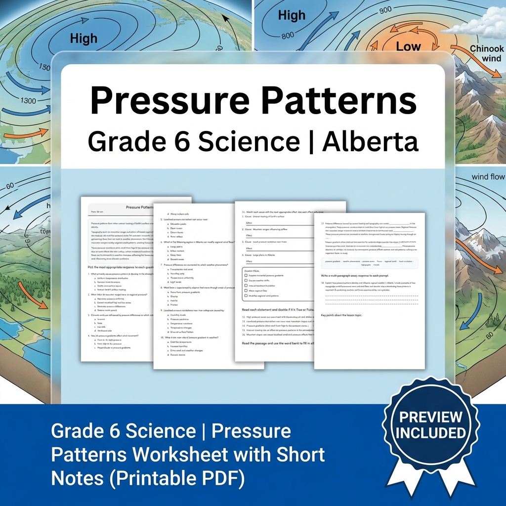Grade 6 Science Alberta | 60-Worksheet Comprehensive Science Bundle  — included worksheet 47