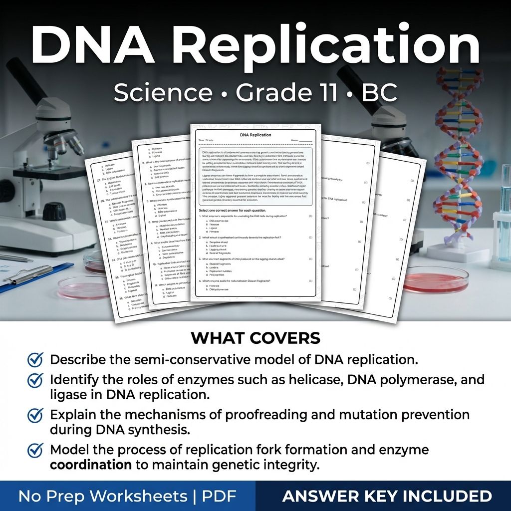 11th Grade Science | DNA Replication Worksheet & Answer Key (Printable PDF)