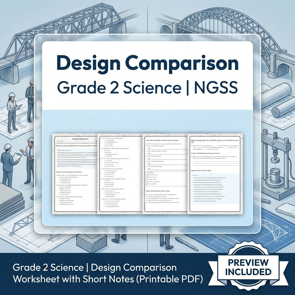 Grade 2 Science | Design Comparison Worksheet with Short Notes (Printable PDF)