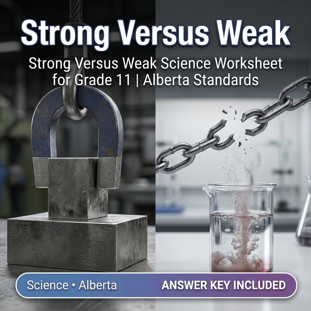 Strong Versus Weak Science Worksheet for Grade 11 | Alberta Standards