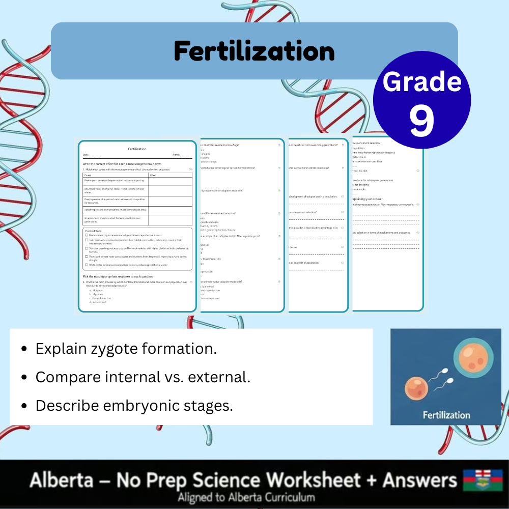 Grade 9 Science Worksheet Bundle | Genetics, Chemistry & Physics Concepts — included worksheet 43