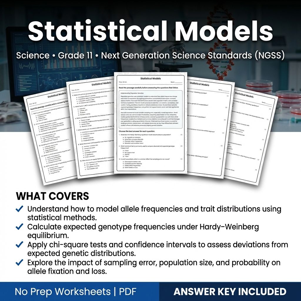 Grade 11 Science | Biological Evolution & Population Genetics Worksheet Bundle — included worksheet 4