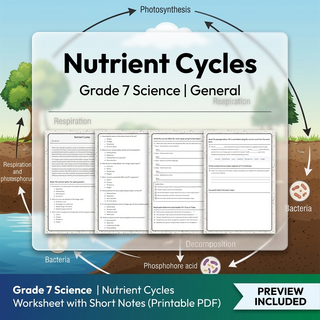 Grade 7 Science Data, Models, and Systems Full-Year Bundle | General Framework — included worksheet 27