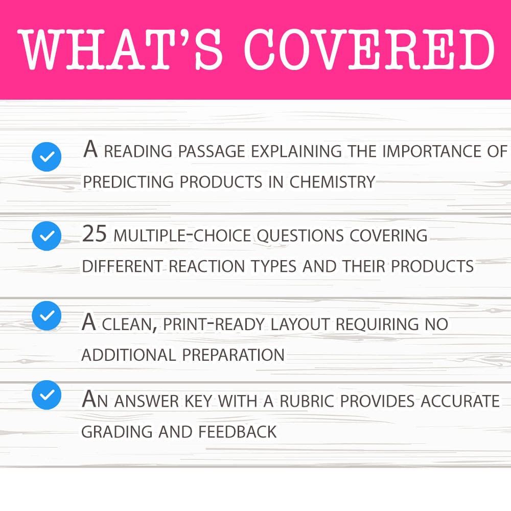 Grade 9 Science worksheet mcq paper worksheet — Grade 9 Science — Worksheet MCQ Paper for Mastering Predicting Products —…