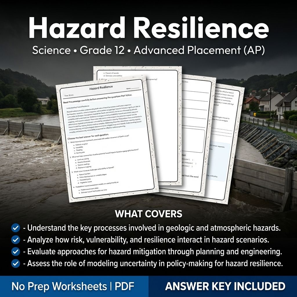 Grade 12 Science Unit Worksheets Pack | Earth's Systems & Surface Processes — included worksheet 11
