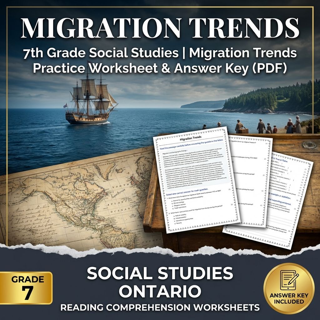 7th Grade Social Studies | Migration Trends Practice Worksheet & Answer Key