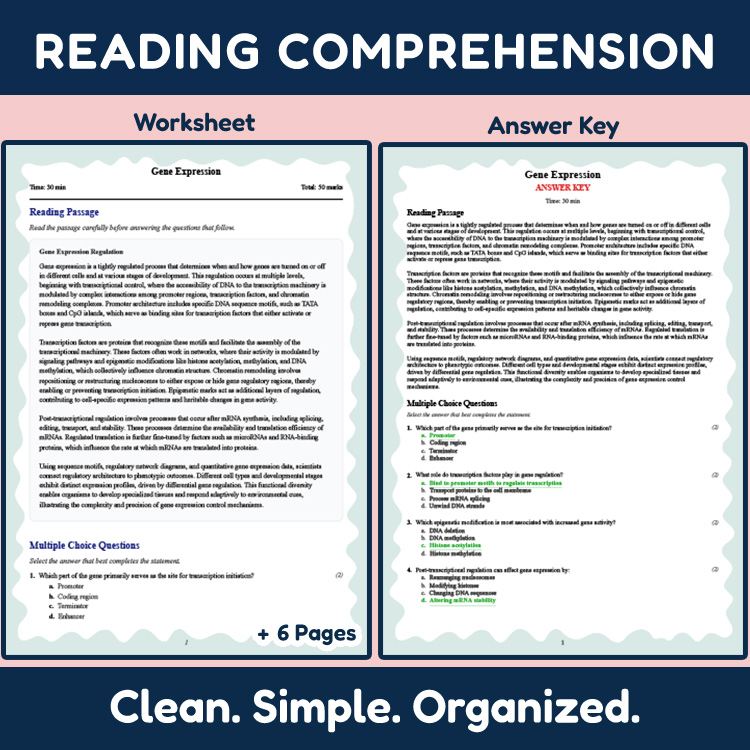 Grade 11 Science reading worksheets worksheet — 11th Grade Science | Gene Expression Reading Worksheet & Answer Key (PDF)…