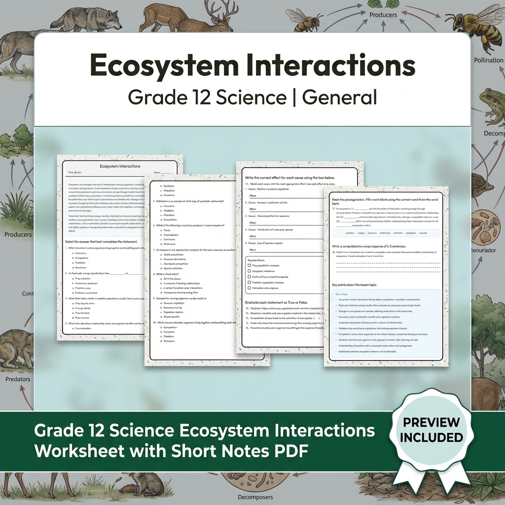 Grade 12 Evidence-Based Scientific Modeling Science Full-Year Bundle: General — included worksheet 32
