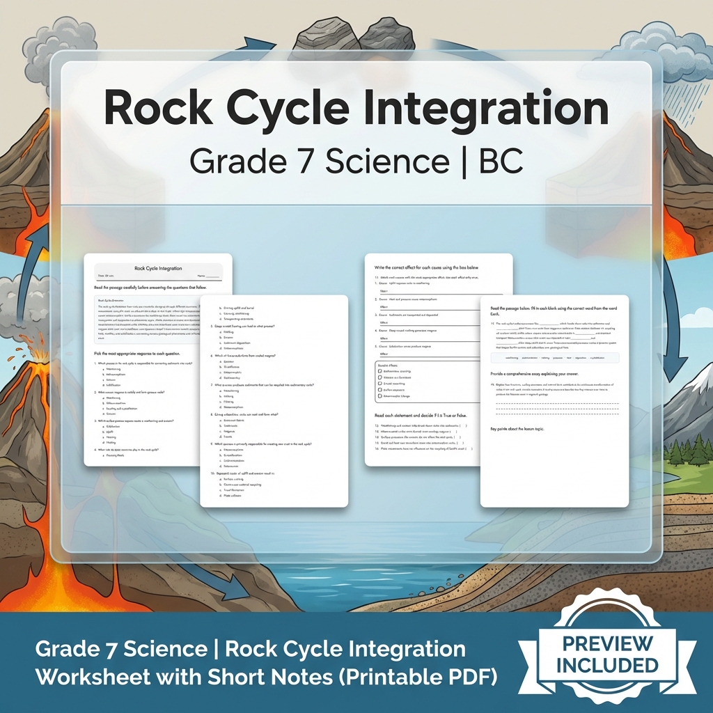 Grade 7 Science Full Year Bundle Ecosystems, Cells & Earth Processes Worksheets — included worksheet 37