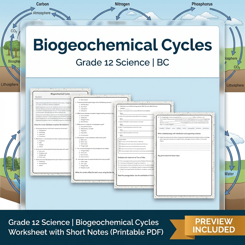 Grade 12 Science Full Year Bundle | Thermochemistry, Earth Systems, Genetics — included worksheet 40