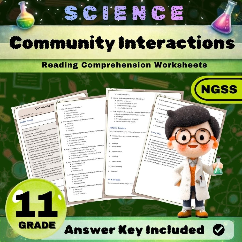 Grade 11 Ecosystem Dynamics and Energy Flow Science Lesson Bundle | NGSS — included worksheet 5