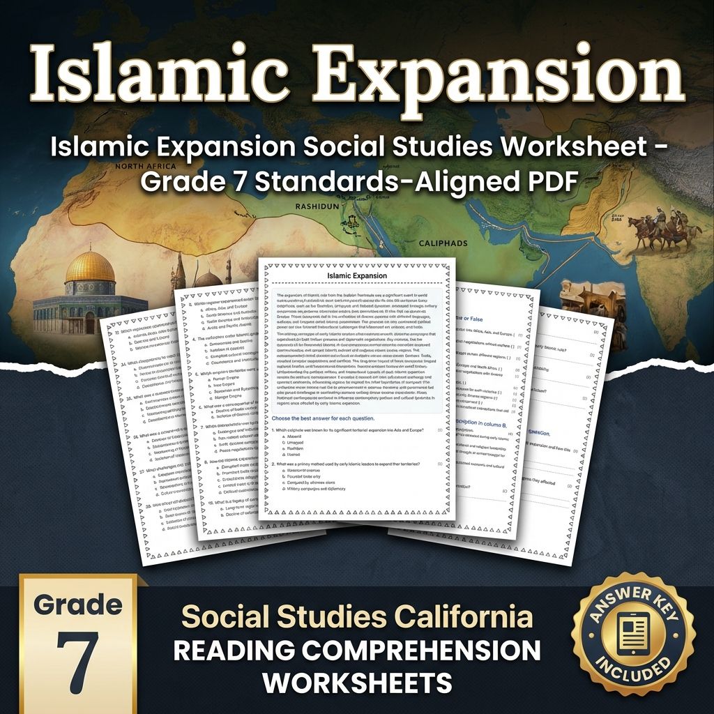 Islamic Expansion Social Studies Worksheet – Grade 7 Standards-Aligned PDF