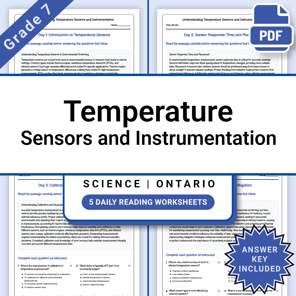 Grade 7 Science Lesson Group: Ontario Curriculum | Thermal & Heat Transfer — included worksheet 9