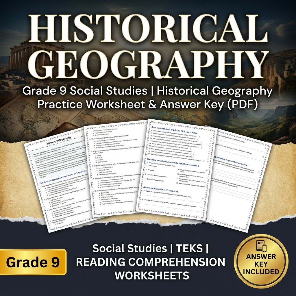 Grade 9 Social Studies | Historical Geography Worksheet & Answer Key (PDF)