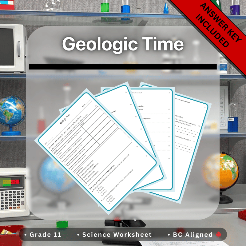 Grade 11 Science | Geologic Time Worksheets & Answer Key (PDF)